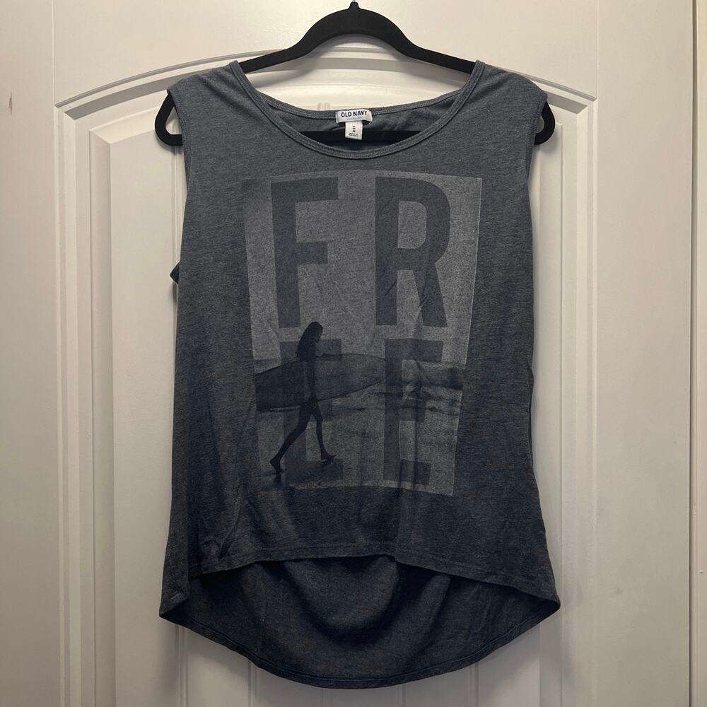 Old Navy Women’s Free Sleeveless Summer Beach Athletic Surf Tank Top Size M Gray